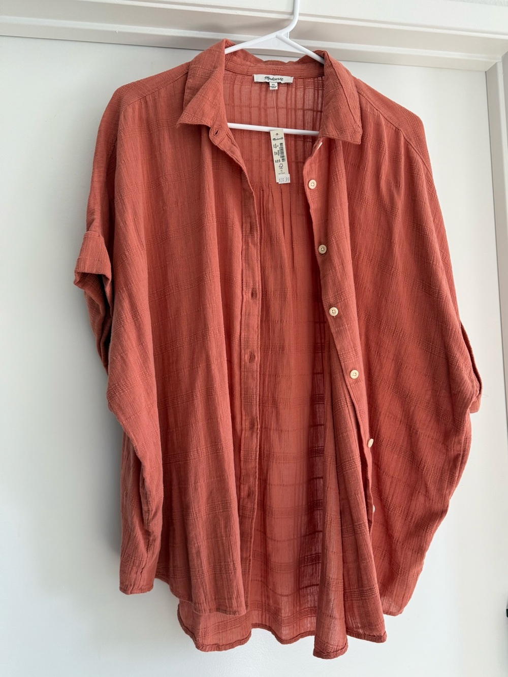 Madewell Women's Button-Up Blouse in Rusty Clay